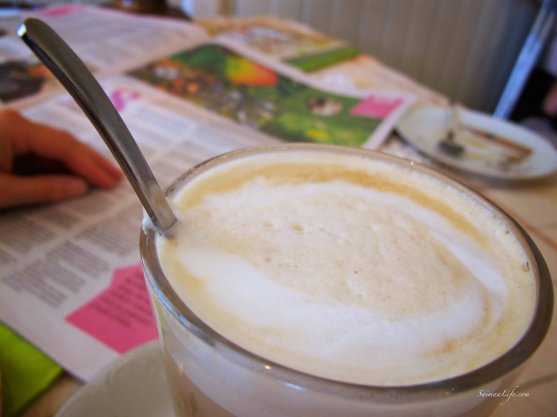 cup of latte at the cafe