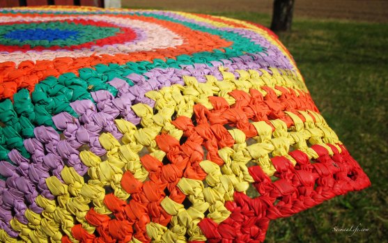 colorful carpet outside