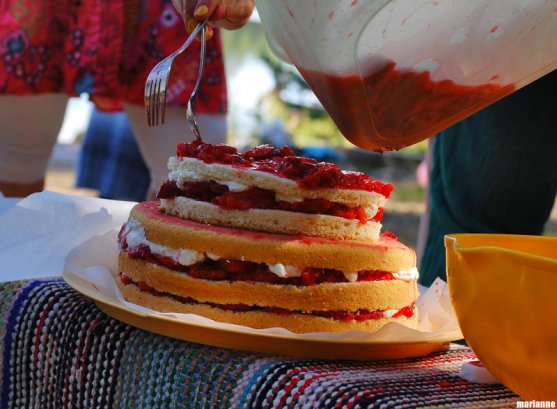 making-strawberrycake-on-island