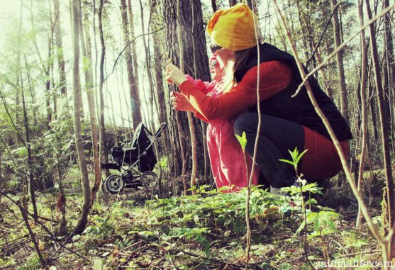 mother-and-child-in-forest-on-the-way-to-grocery-store