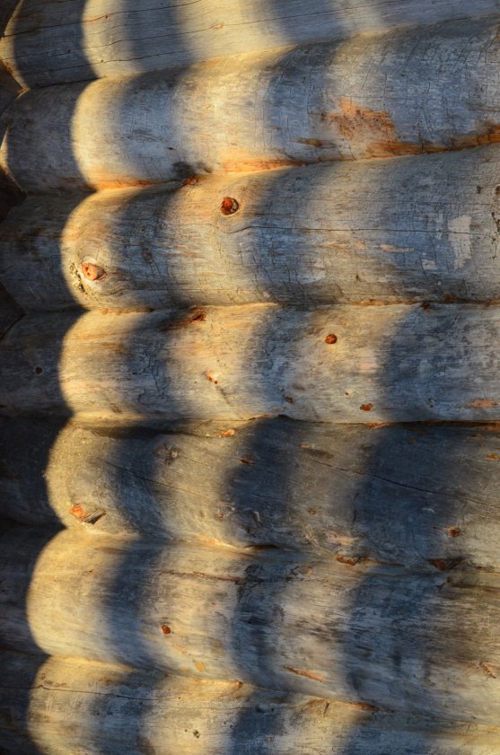 sunlight-on-log-cottage-wall