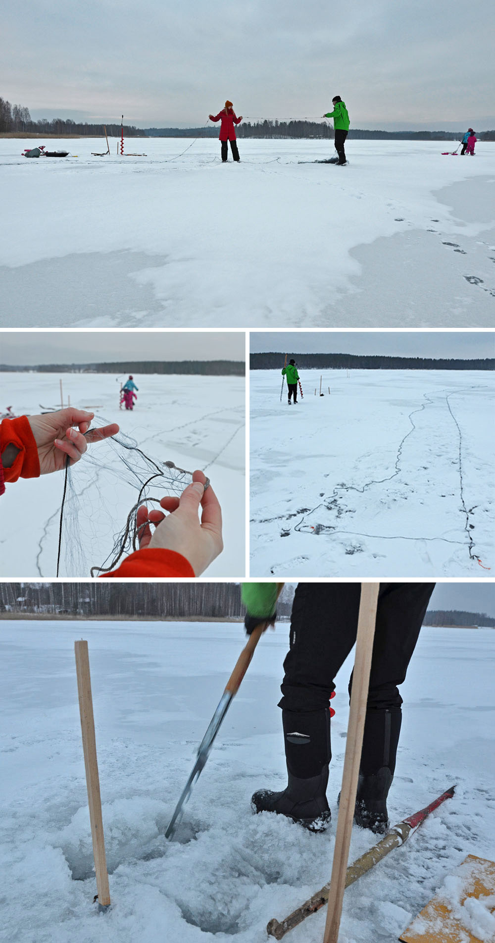 Winter Fishing and Getting Food from Nature 