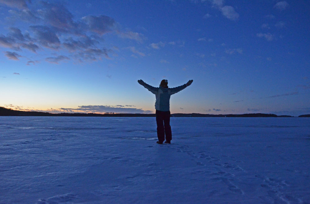 Winter sunset in Saimaa, Finland - SaimaaLife.com