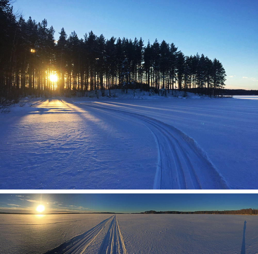 Beautiful winter sceneries on Lake Saimaa, Finland