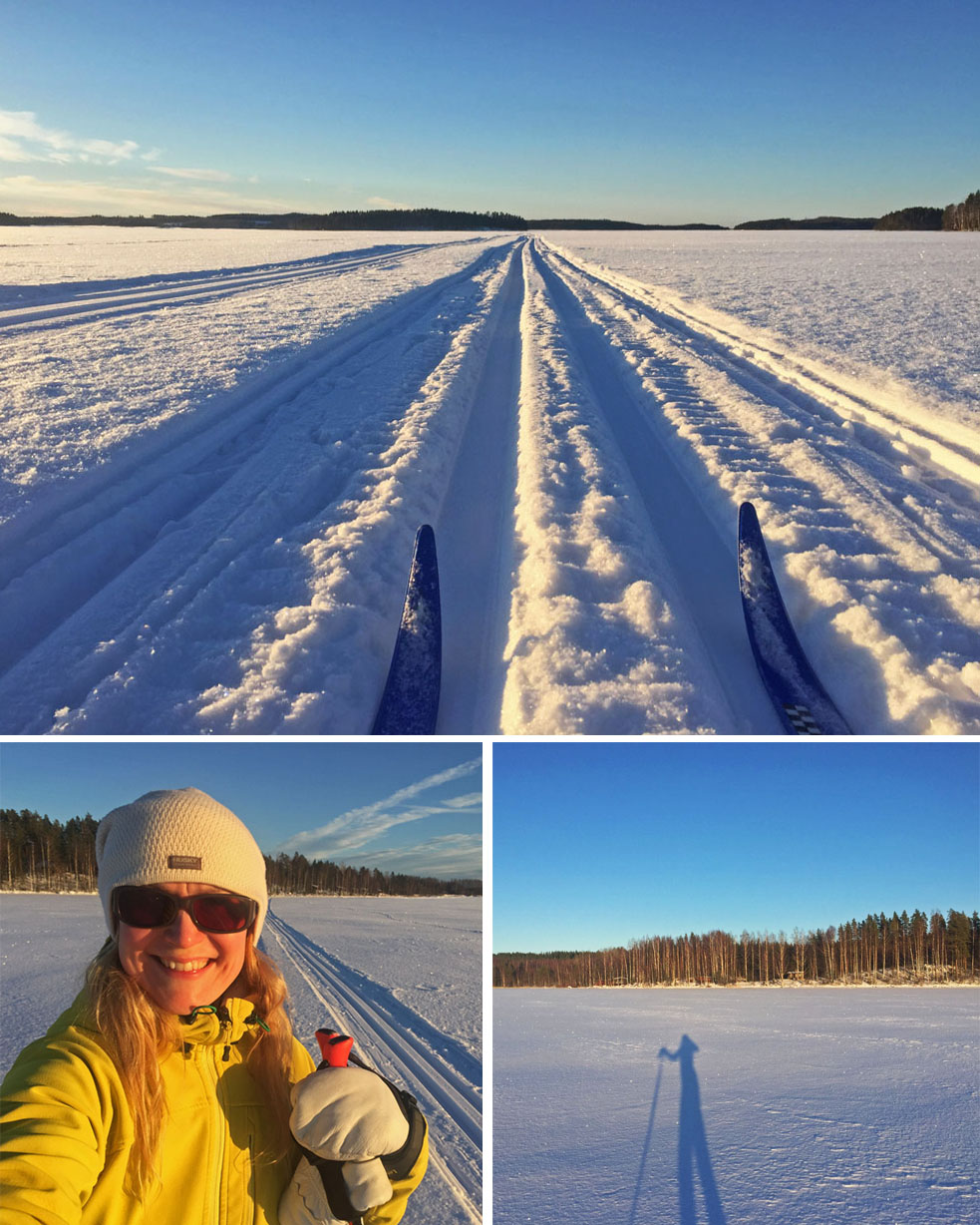 Cross-country skiing in Saimaa, Finland