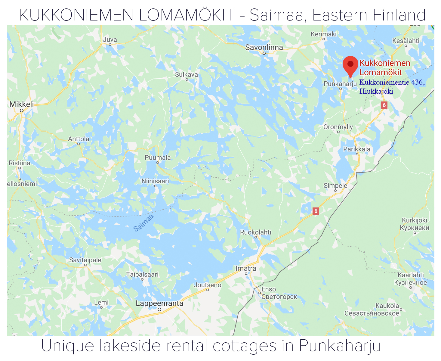 Kukkoniemen Lomamökit rental cottages in Punkaharju, Saimaa, Finland