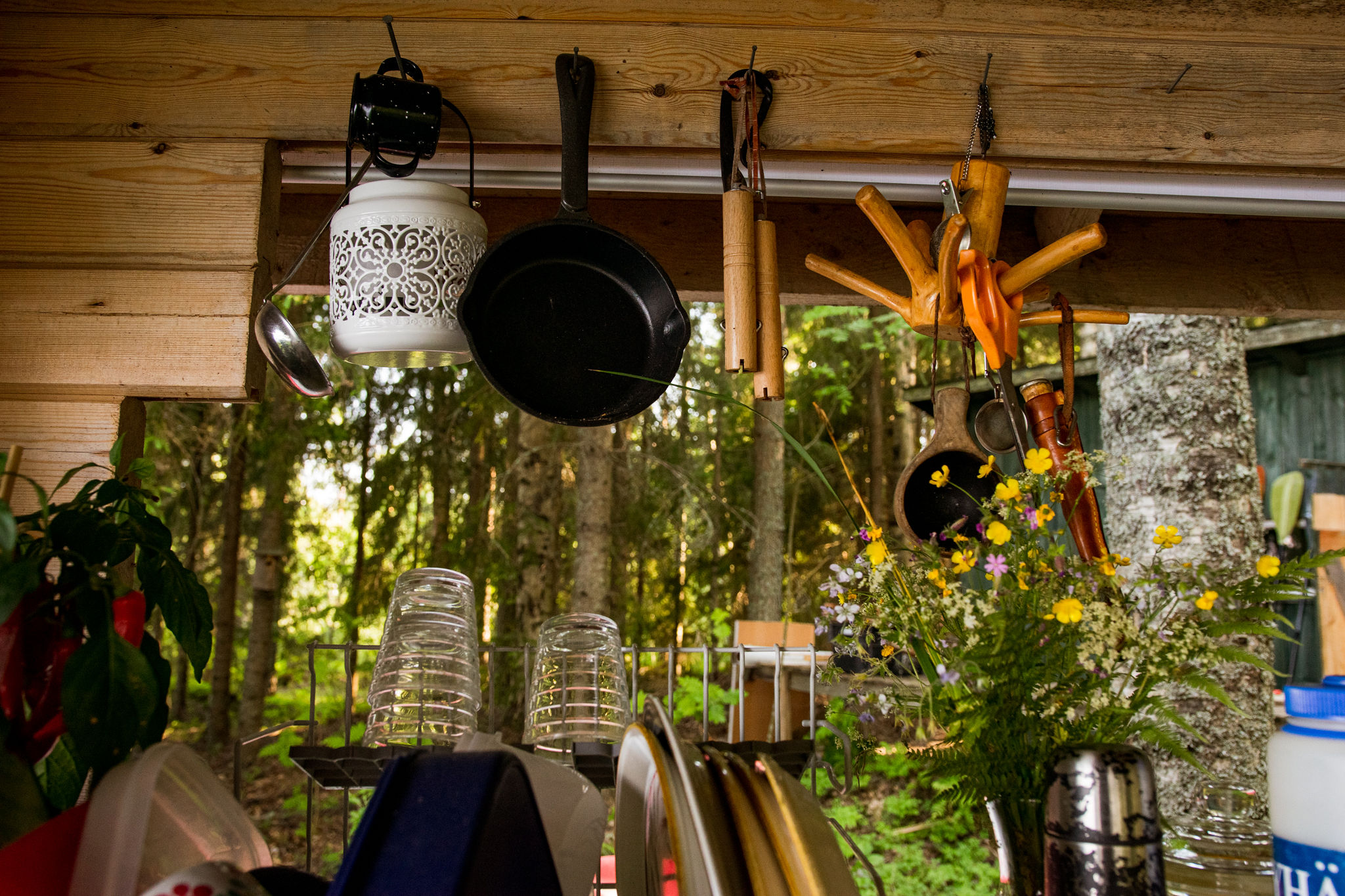 finnish outdoor summer cottage kitchen