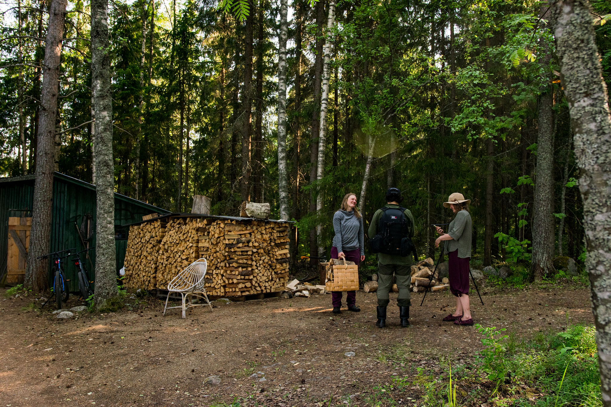 friends at finnish summer cottage in saimaa