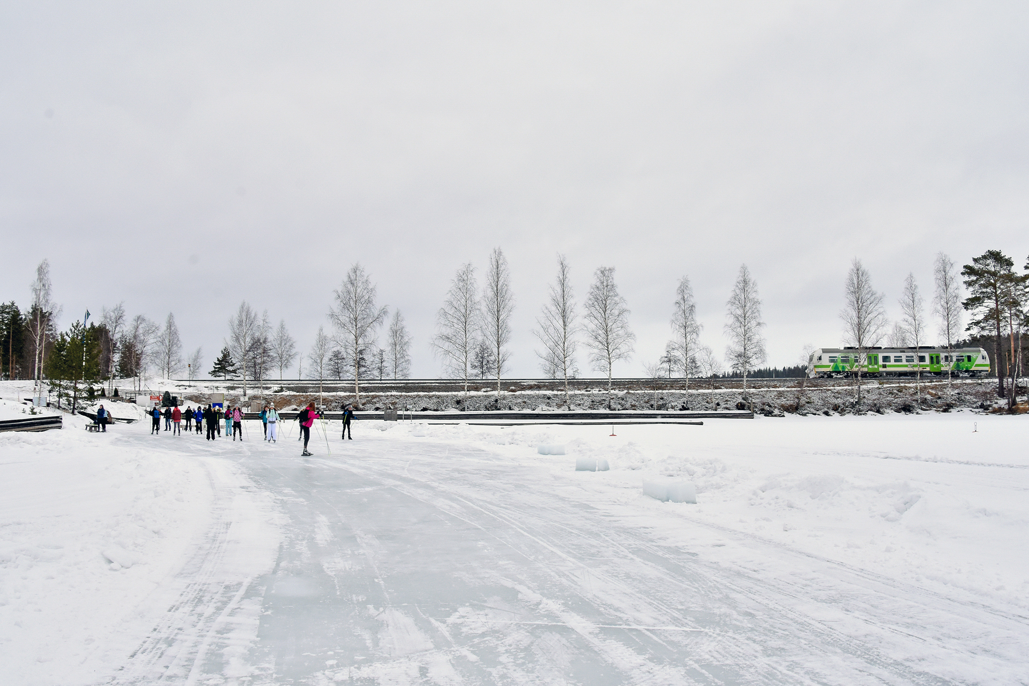 Nordic skating track of harjun portti holiday resort in Punkaharju, Finland