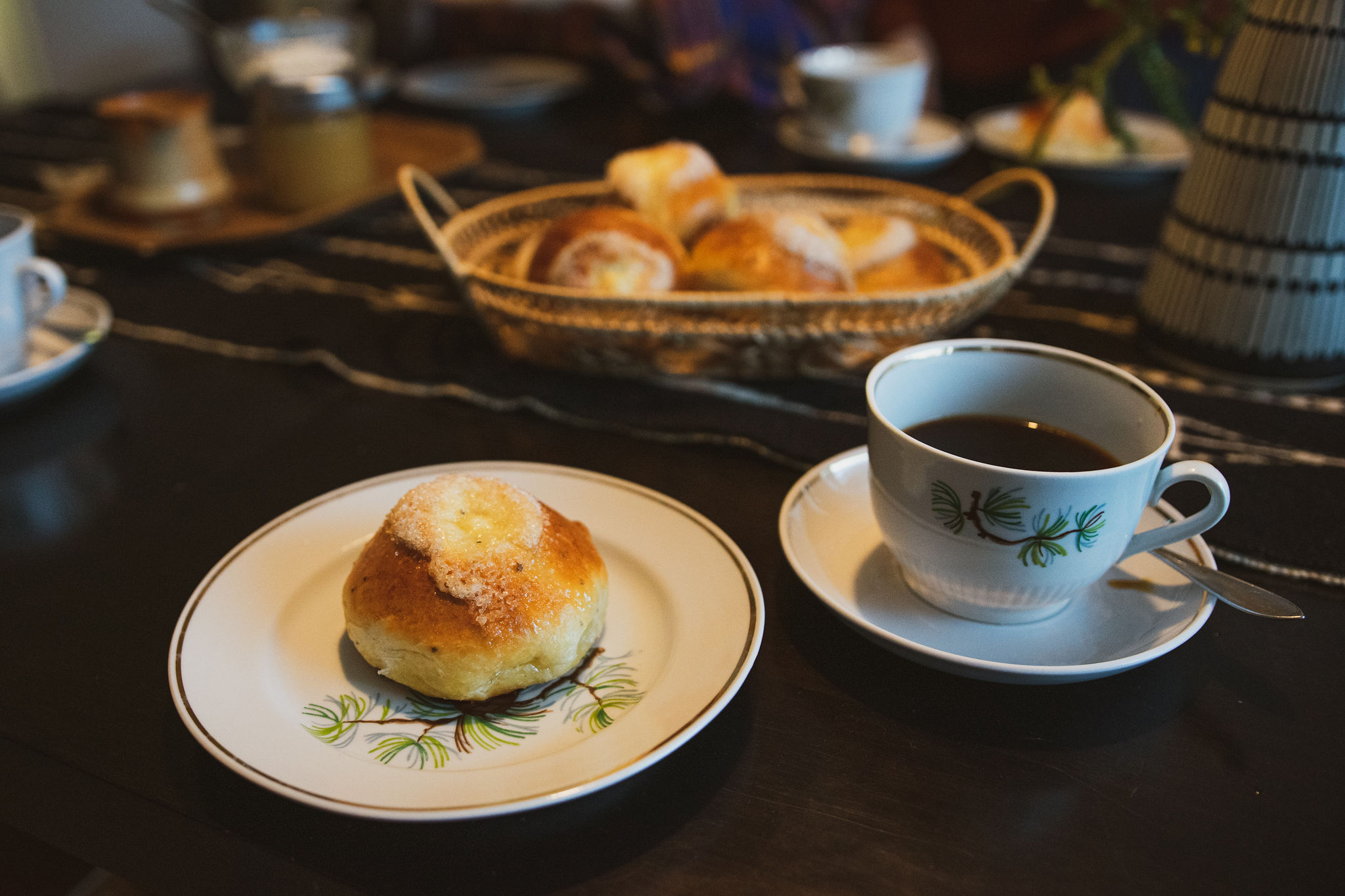 Finnish Paula's bun with afternoon coffee